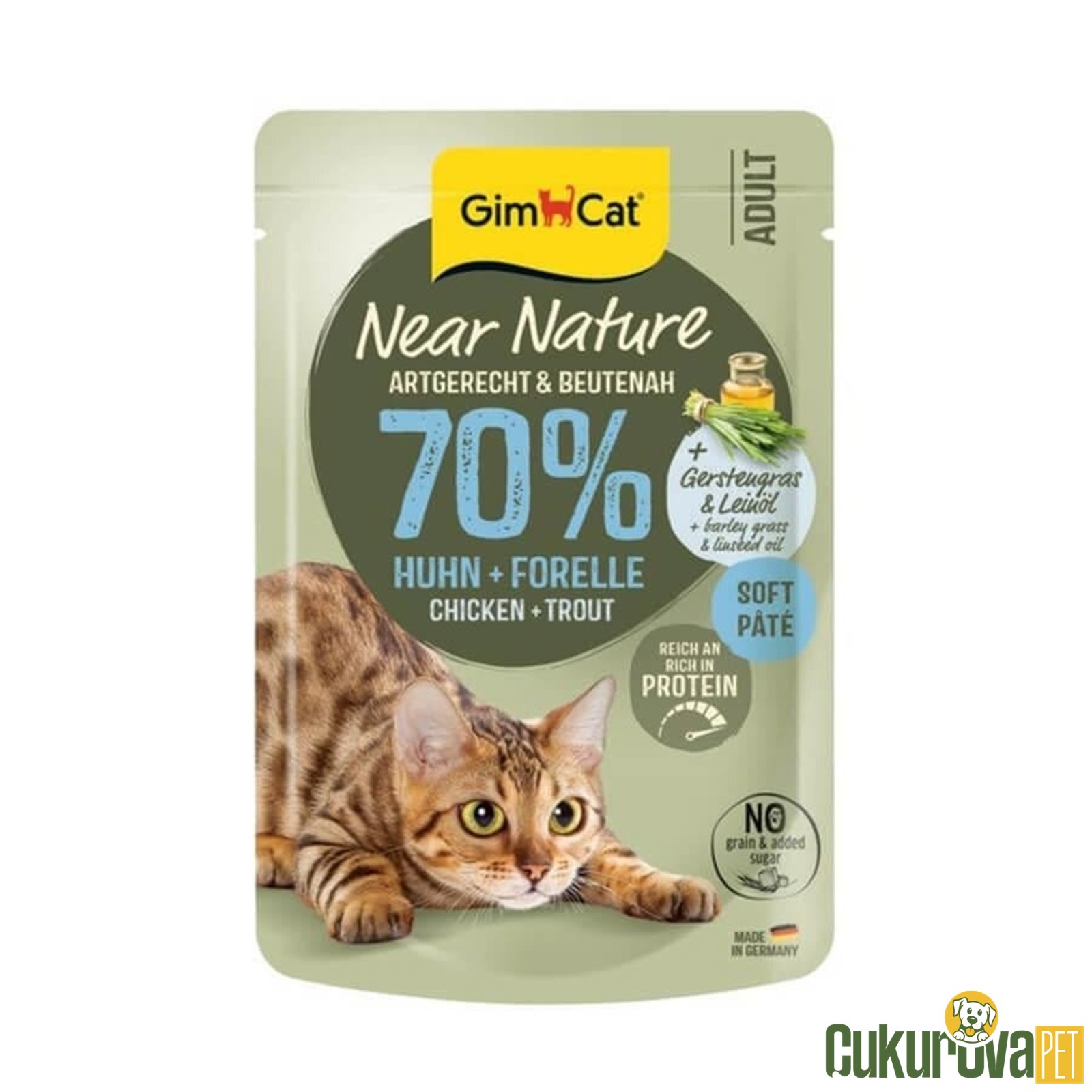 GimCat Near Nature Tavuklu Ve Alabalıklı Yetişkin Kedi Yaş Maması 85 Gr