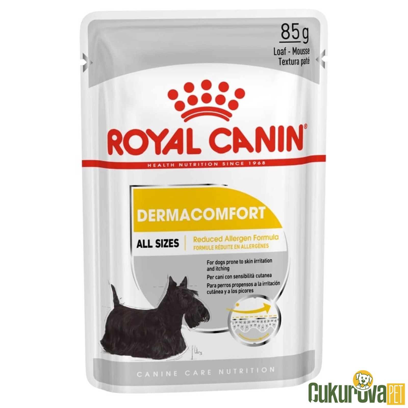 Royal Canin Dermacomfort All Size Loaf Mousse Yetişkin Köpek Yaş Maması 85 Gr