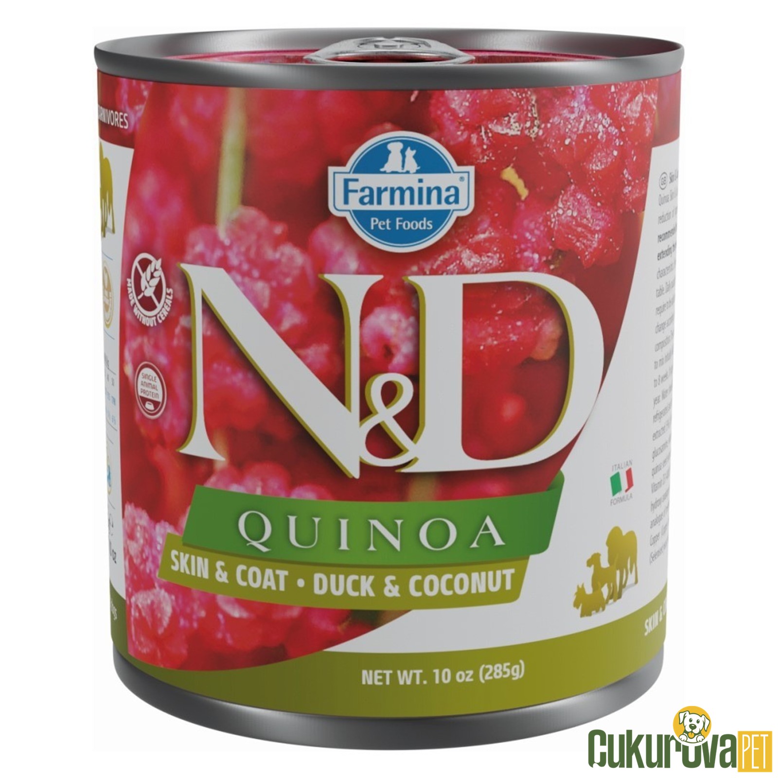 N&D Quinoa Skin&Coat Ördekli Ve Hindistancevizli Yetişkin Köpek Yaş Maması 285 Gr