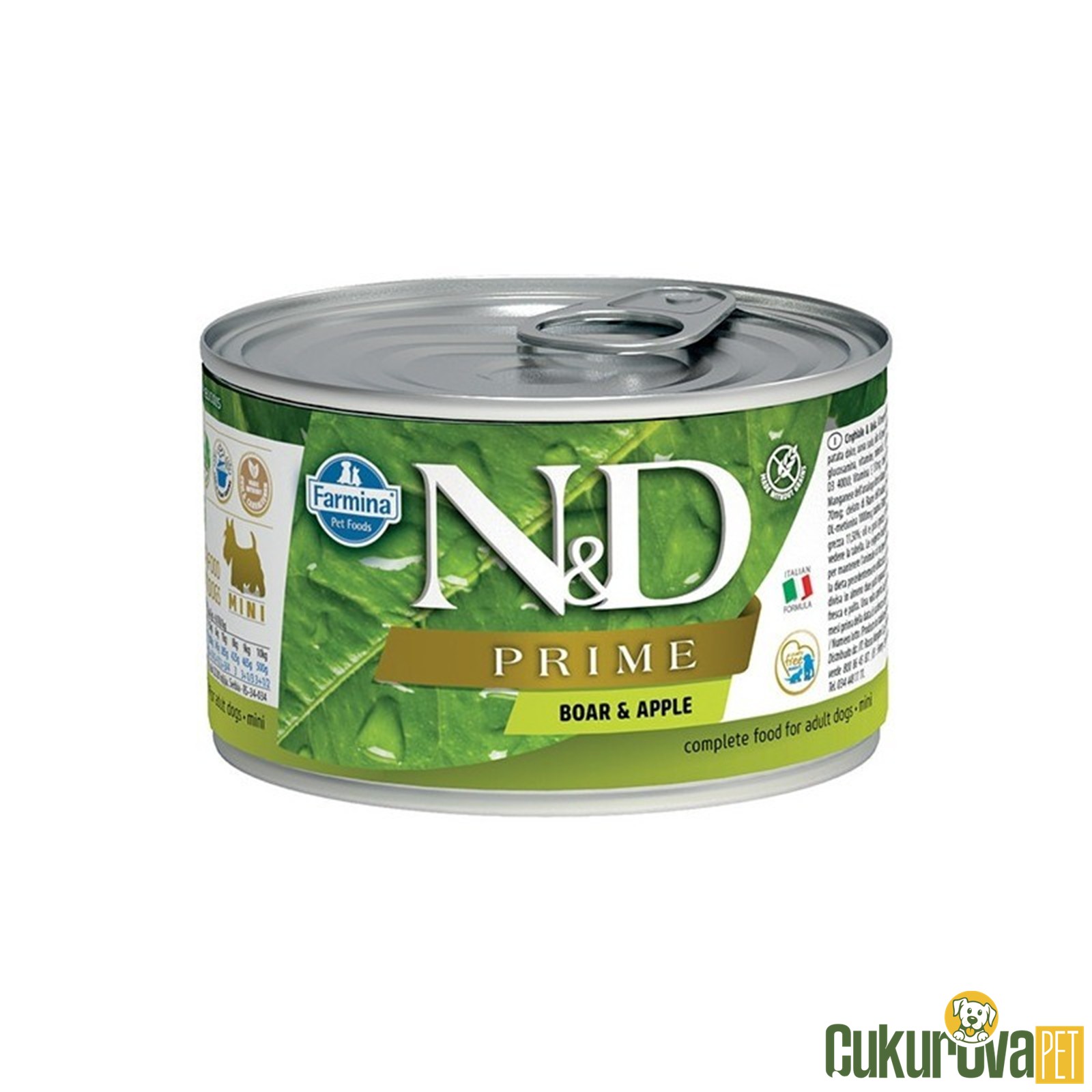N&D Prime Adult Yaban Domuzlu Ve Elmalı Yetişkin Köpek Yaş Maması 140 Gr