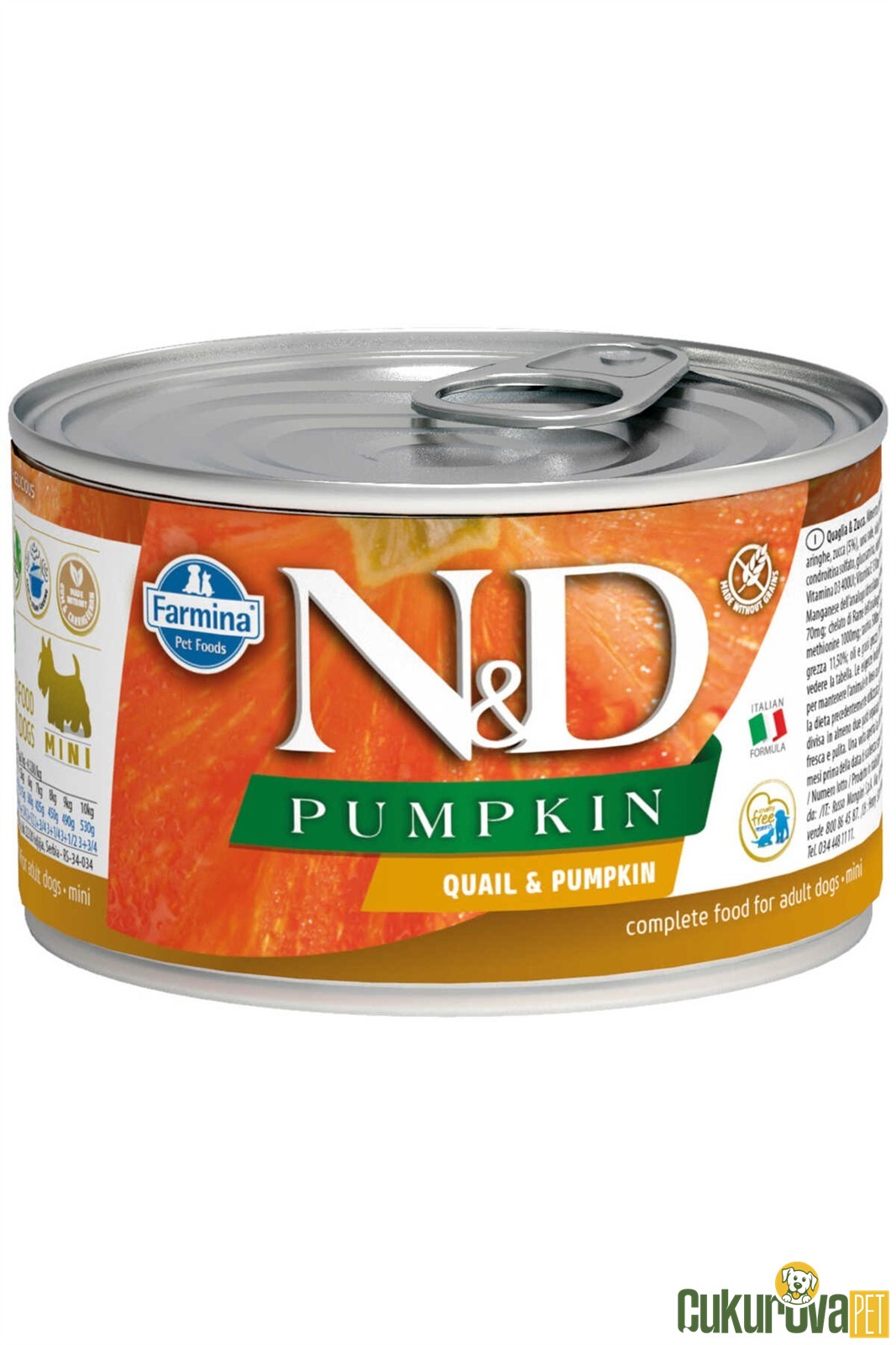 N&D Pumpkin Adult Mini Bıldırcınlı Ve Balkabaklı Yetişkin Köpek Yaş Maması 140 Gr