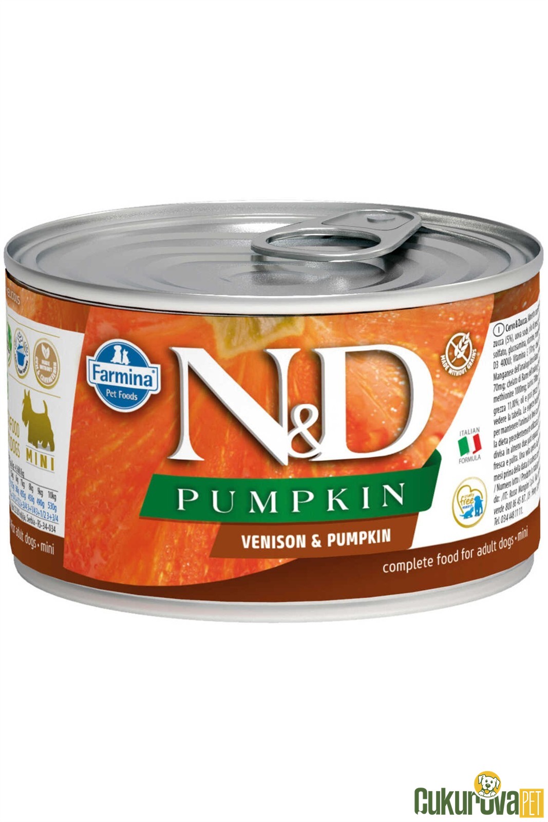 N&D Pumpkin Adult Mini Geyikli Ve Balkabaklı Yetişkin Köpek Yaş Maması 140 Gr