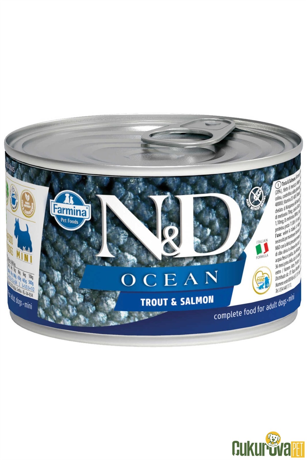 N&D Ocean Adult Mini Alabalıklı Ve Somonlu Yetişkin Köpek Yaş Maması 140 Gr
