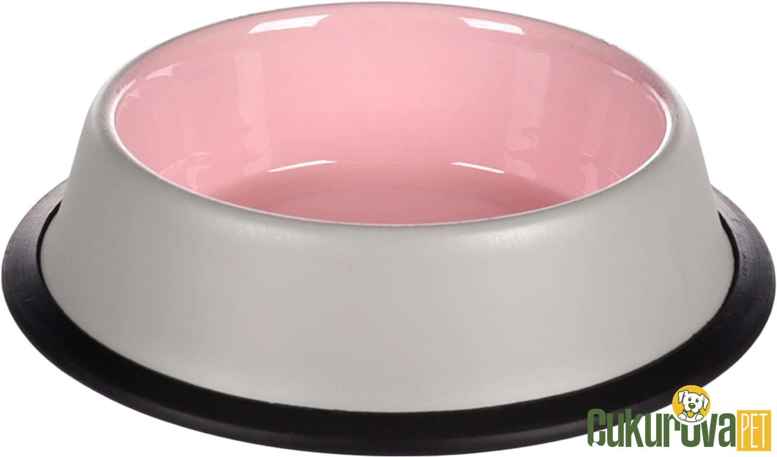 Flamingo Nell Kedi & Köpek Çelik Mama Ve Su Kabı Gri & Pembe - 200 Ml