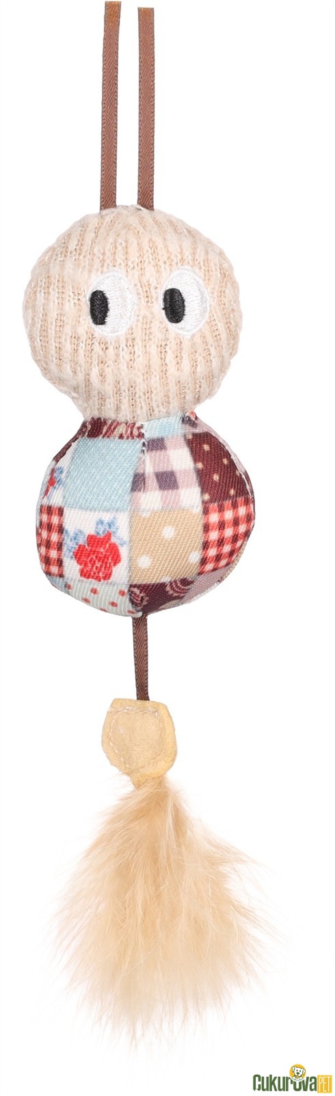 Flamingo Vinta Catnipli Tüylü Hışırtılı Tırtıl Kedi Otlu Kedi Oyuncağı 22 Cm