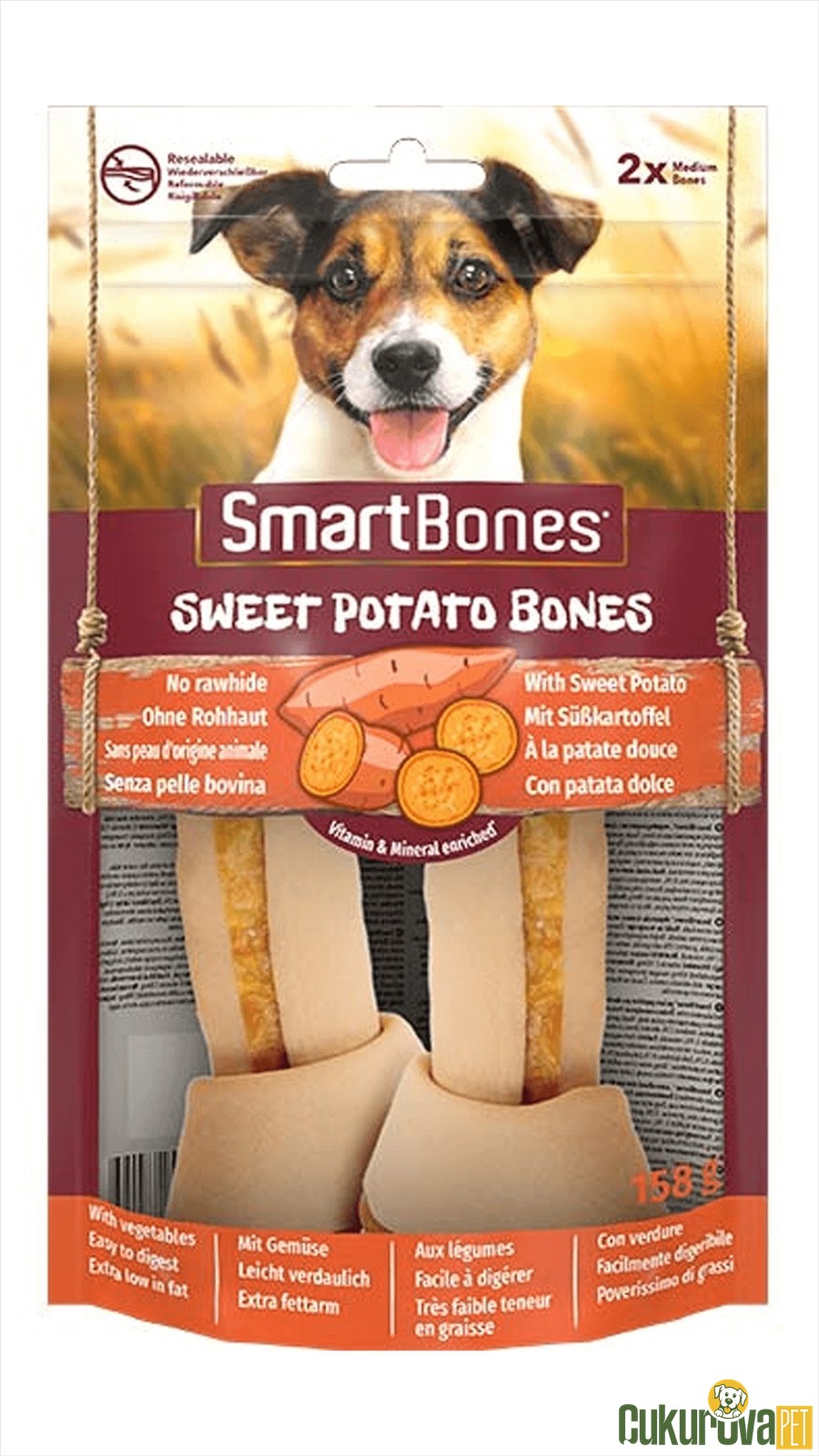 SmartBones Patatesli Köpek Ödül Kemiği 2'Li - 158 Gr