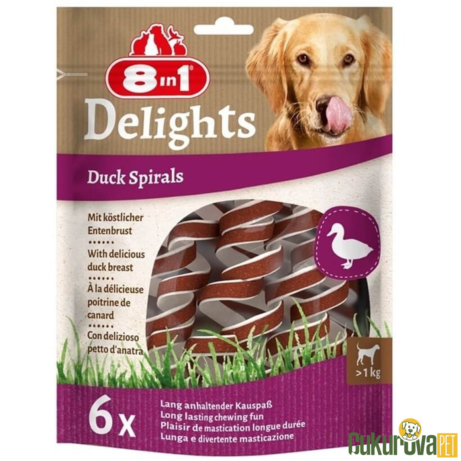 8 In 1 Delights Ördekli Köpek Ödül Kemiği 6'Lı - 85 Gr