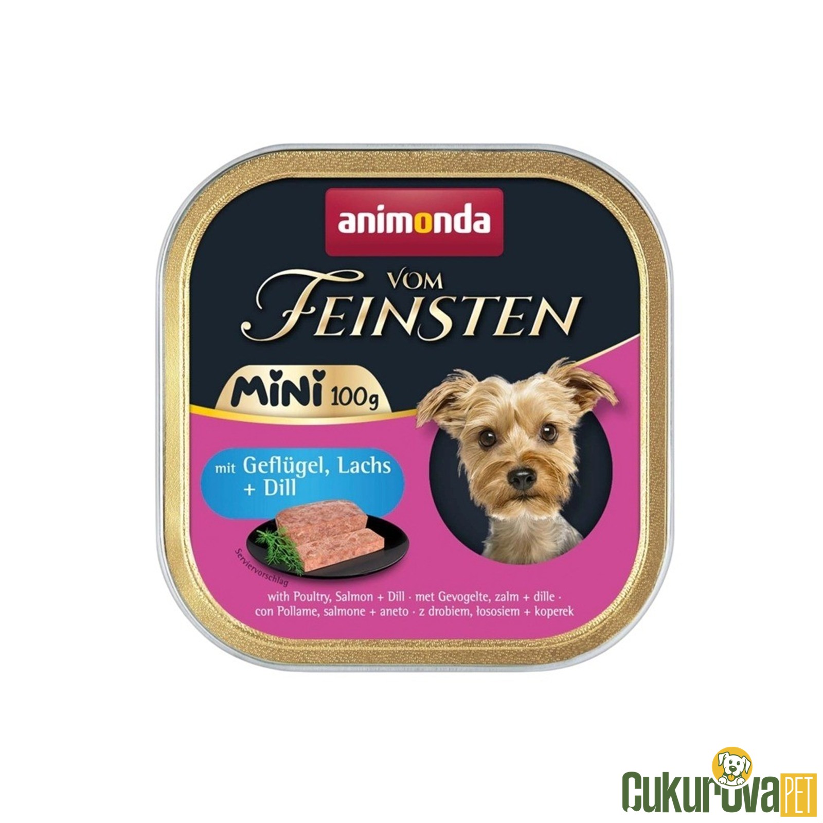 Animonda Vom Feinsten Mini Tavuklu Somonlu Ve Dereotlu Yetişkin Köpek Yaş Maması 100 Gr