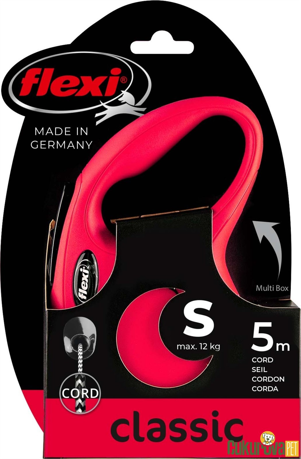 Flexi New Classic Otomatik Köpek Gezdirme Kayışı S 5 M - Kırmızı