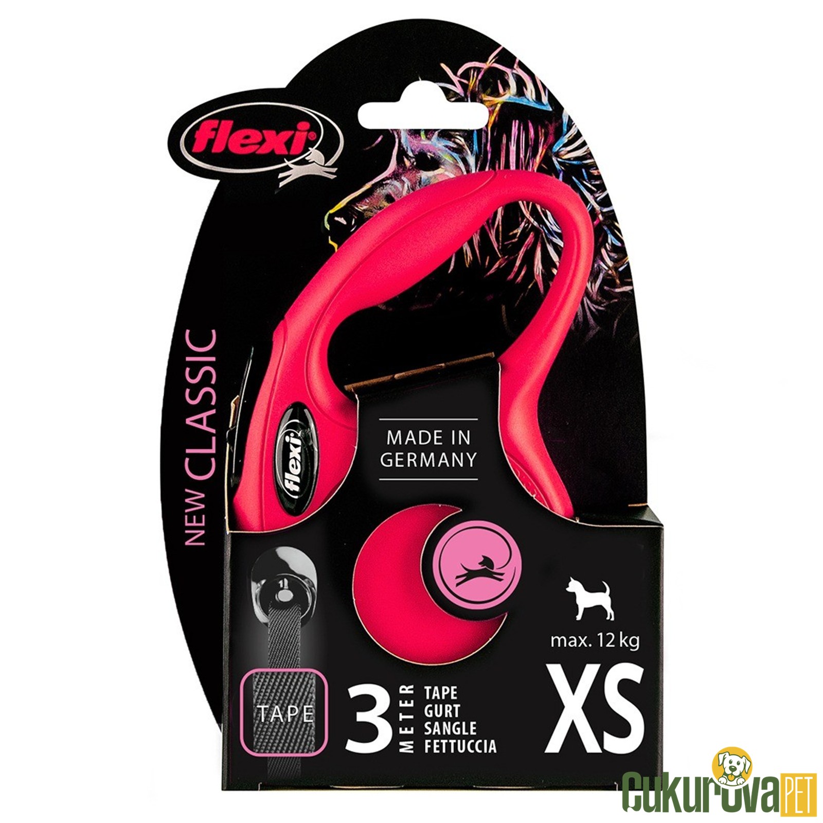 Flexi New Classic Otomatik Şerit Köpek Gezdirme Kayışı Xs 3 M - Kırmızı