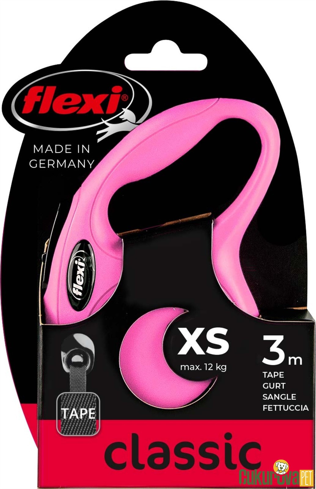 Flexi New Classic Otomatik Şerit Köpek Gezdirme Kayışı Pembe Xs - 3 M