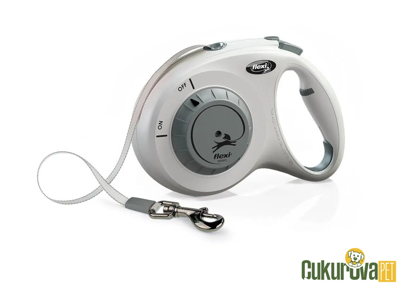 Flexi Select Köpek Otomatik Şerit Gezdirme Kayışı Gri - 7 M