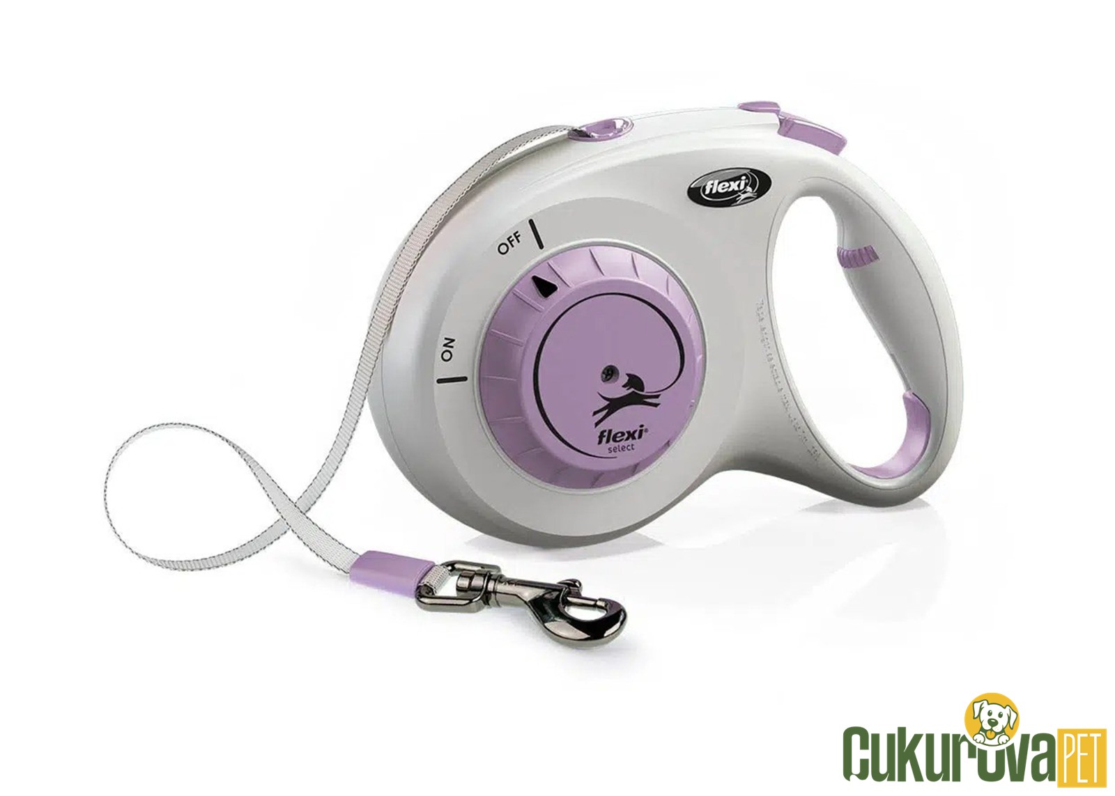 Flexi Select Köpek Otomatik Gezdirme Şerit Kayışı Gri & Lila - 7 M