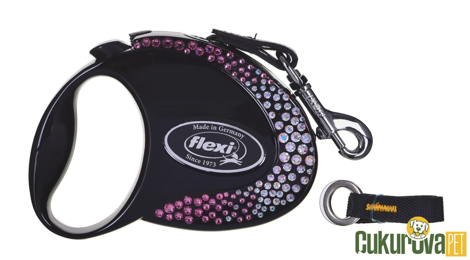 Flexi Glam Köpek Otomatik Gezdirme Kayışı Siyah & S - 3 M