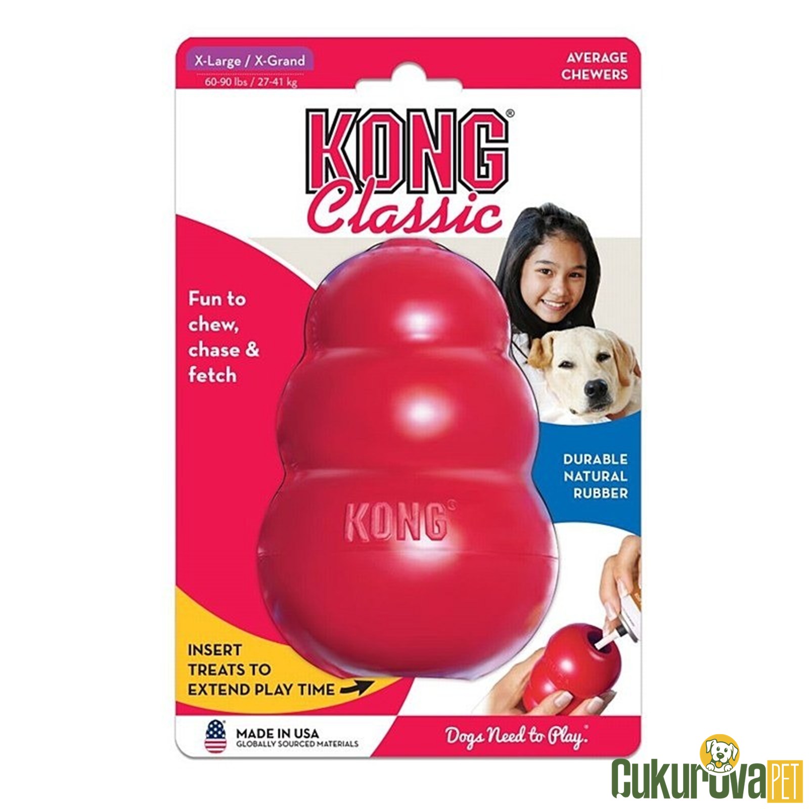 Kong Classic Kauçuk Köpek Oyuncağı Xl - 13 Cm