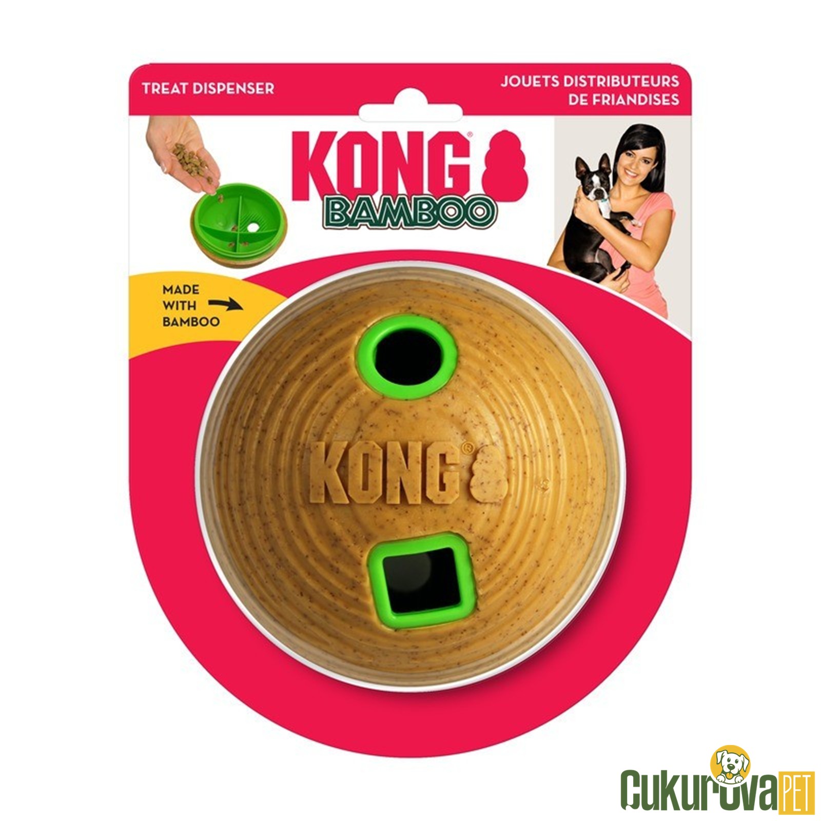 Kong Bamboo Feeder Top Ödül Hazneli Köpek Oyuncağı M - 12 Cm