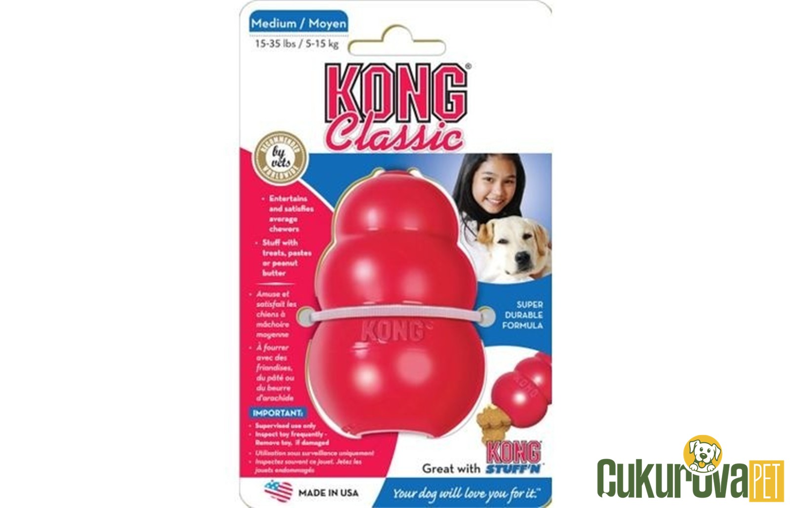 Kong Classic Kauçuk Köpek Oyuncağı M - 8.5 Cm