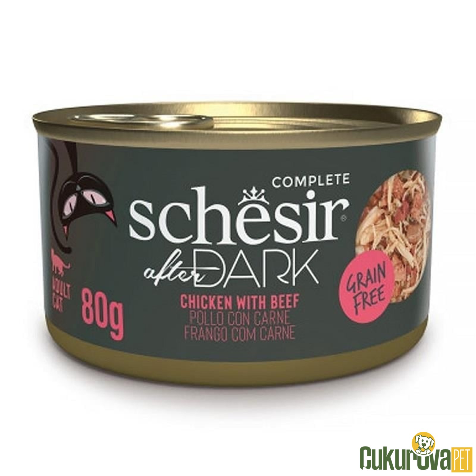 Schesir After Dark Tavuklu Ve Sığır Etli Yetişkin Kedi Yaş Maması 80 Gr