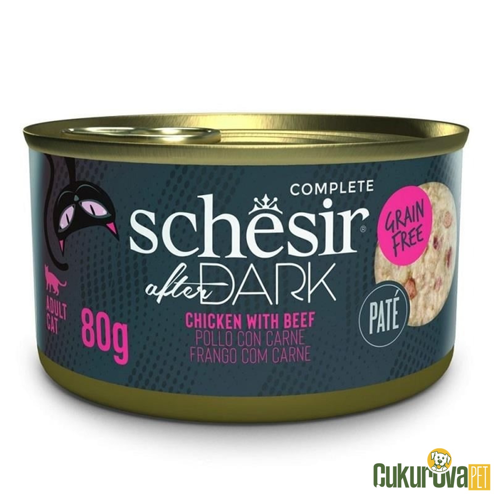 Schesir After Dark Tavuk Ve Sığır Etli Yetişkin Kedi Yaş Maması 80 Gr