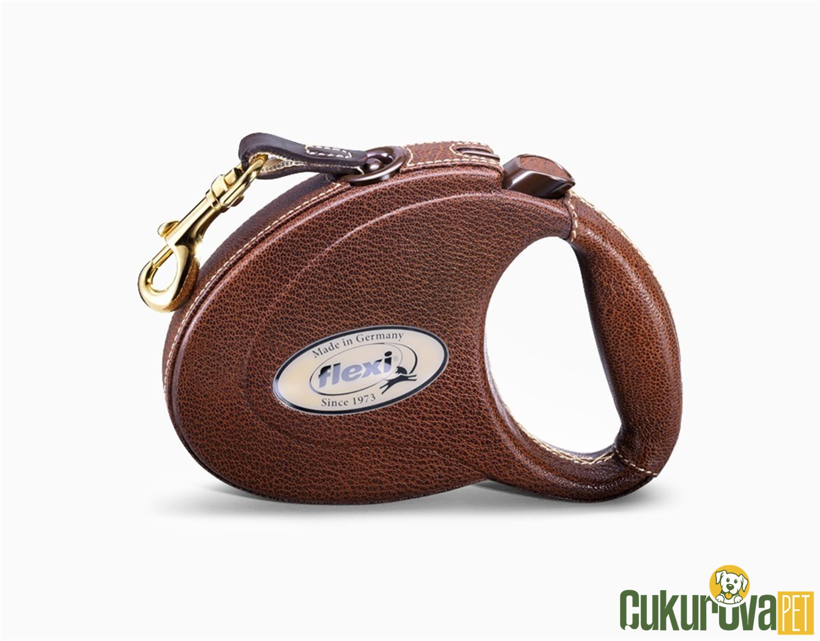 Flexi Leather Şerit Köpek Otomatik Gezdirme Kayışı 5 M - Kahverengi