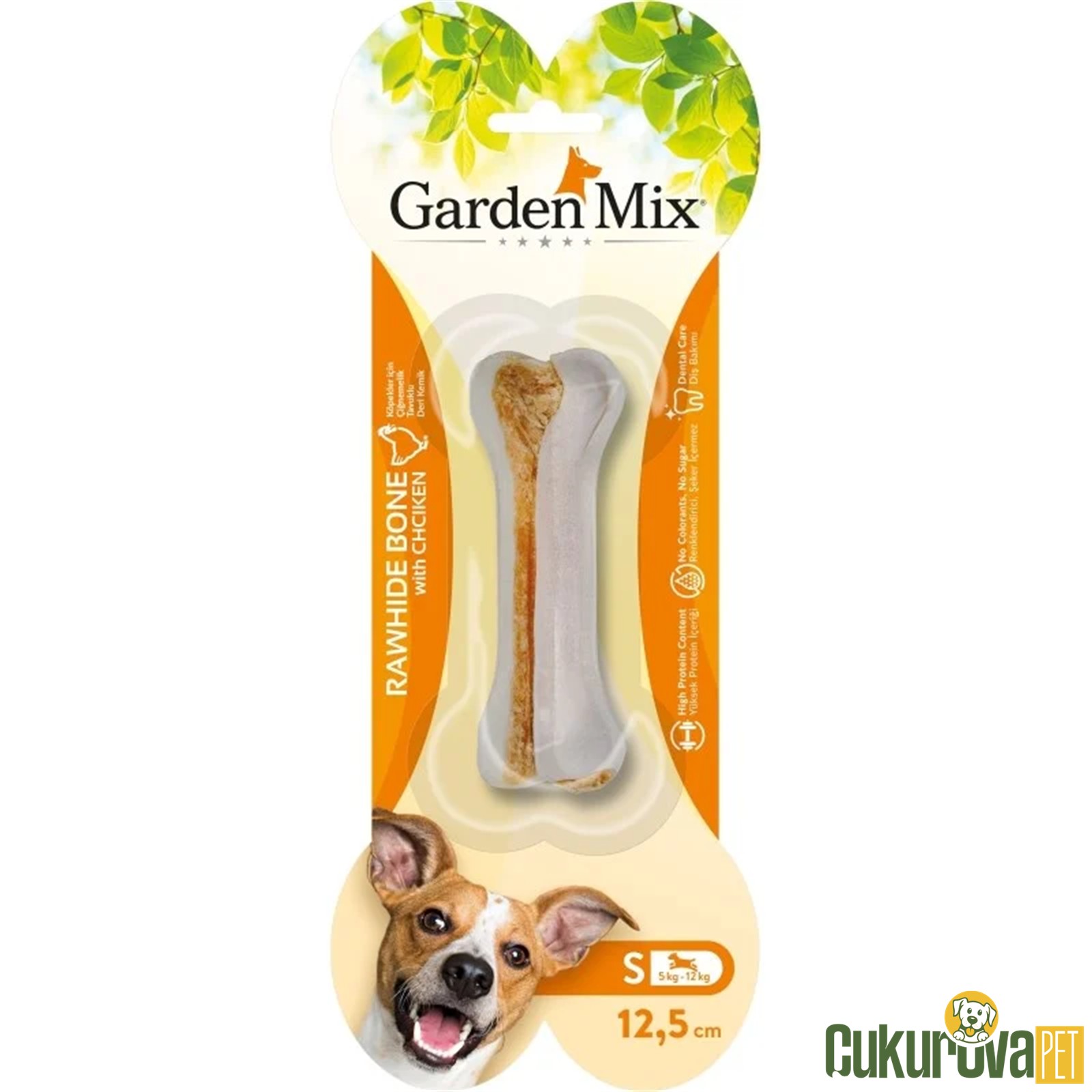 GardenMix Rawhide Bone Tavuklu Köpek Ödül Kemiği S - 12.5 Cm