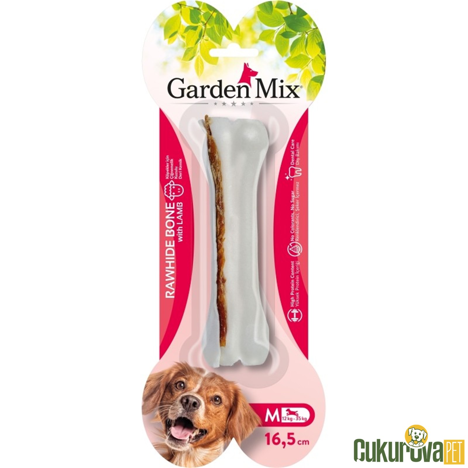 GardenMix Rawhide Bone Kuzu Etli Köpek Ödül Kemiği 90 Gr - 16.5 Cm