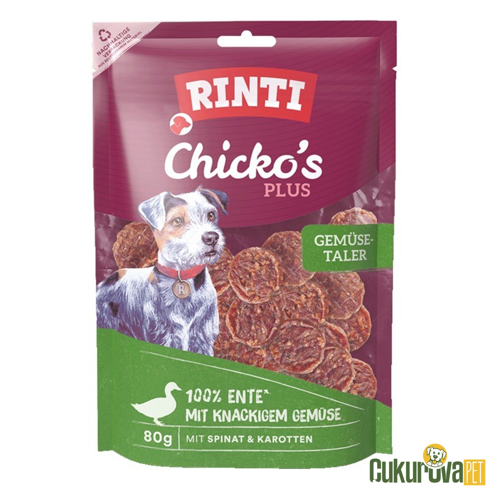 Rıntı Chicko's Plus Sebzeli Köfte Köpek Ödül Maması 80 Gr