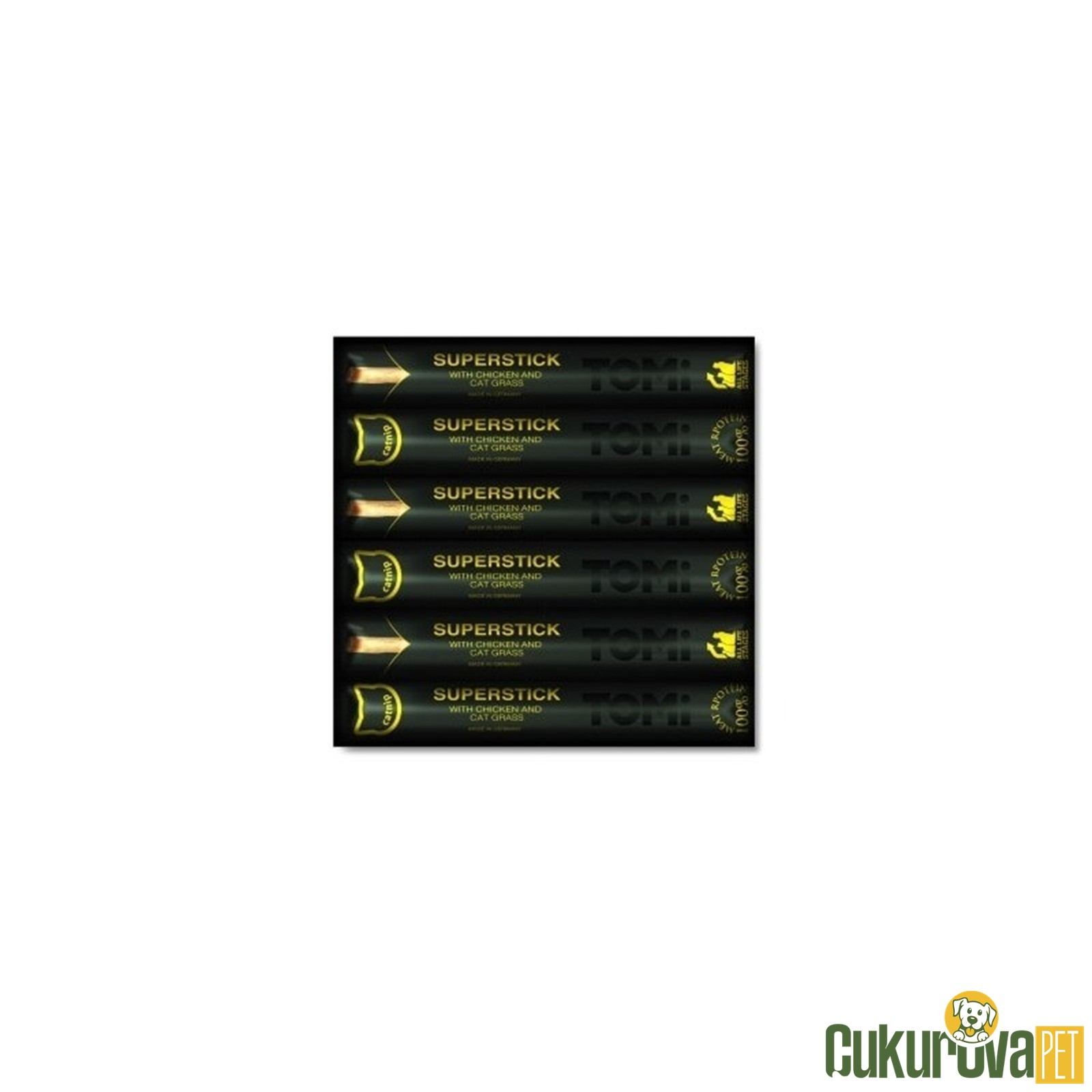 Tomi Stick Tavuklu ve Kedi Çimli Kedi Ödül Çubuğu 6 x 5 Gr