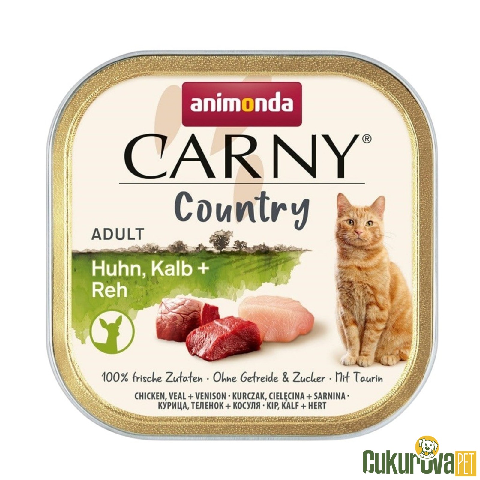 Animonda Carny Country Tavuklu Dana Etli ve Geyik Etli Yetişkin Kedi Yaş Maması 100 Gr