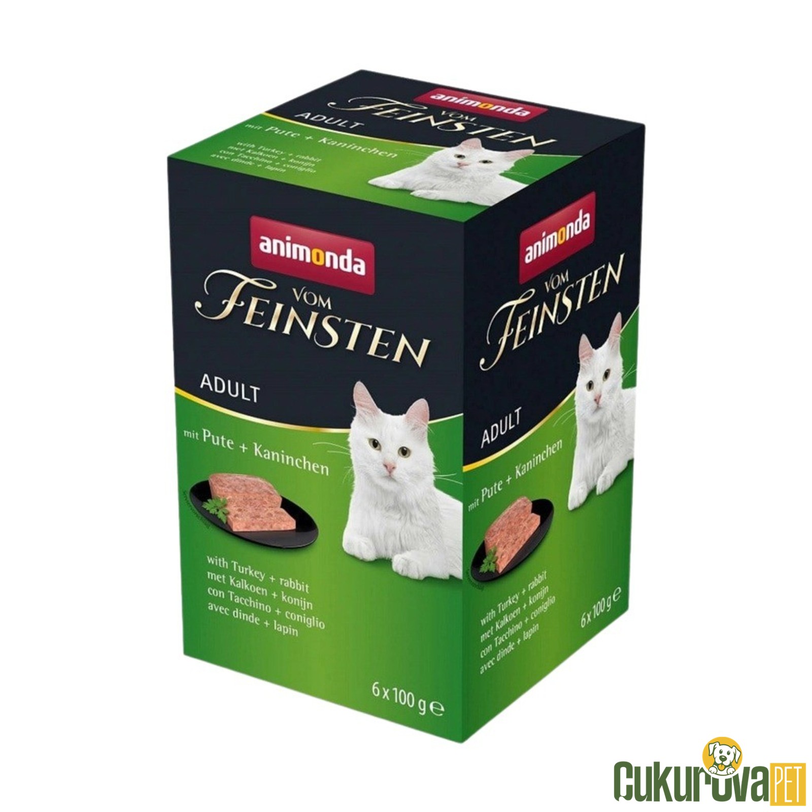 Animonda Vom Feinsten Hindili ve Tavşanlı Yetişkin Kedi Yaş Maması 6 x 100 Gr