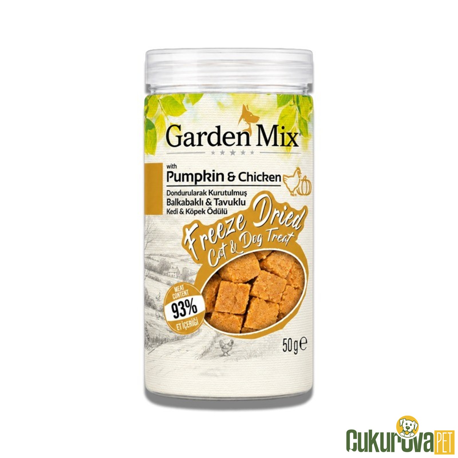 Gardenmix Freeze Dried Balkabaklı ve Tavuklu Kedi & Köpek Ödül Maması 50 Gr