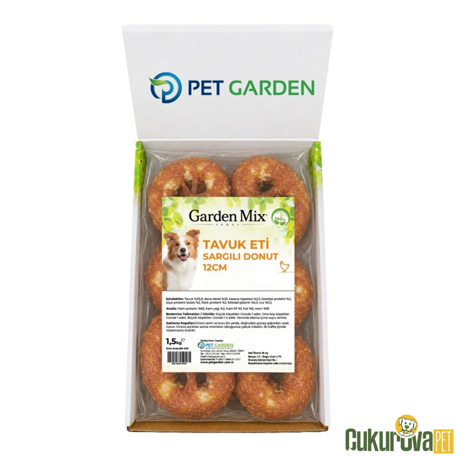 Gardenmix Tavuk Eti Sargılı Donut Köpek Ödül Maması 12 Cm - 1.5 Kg