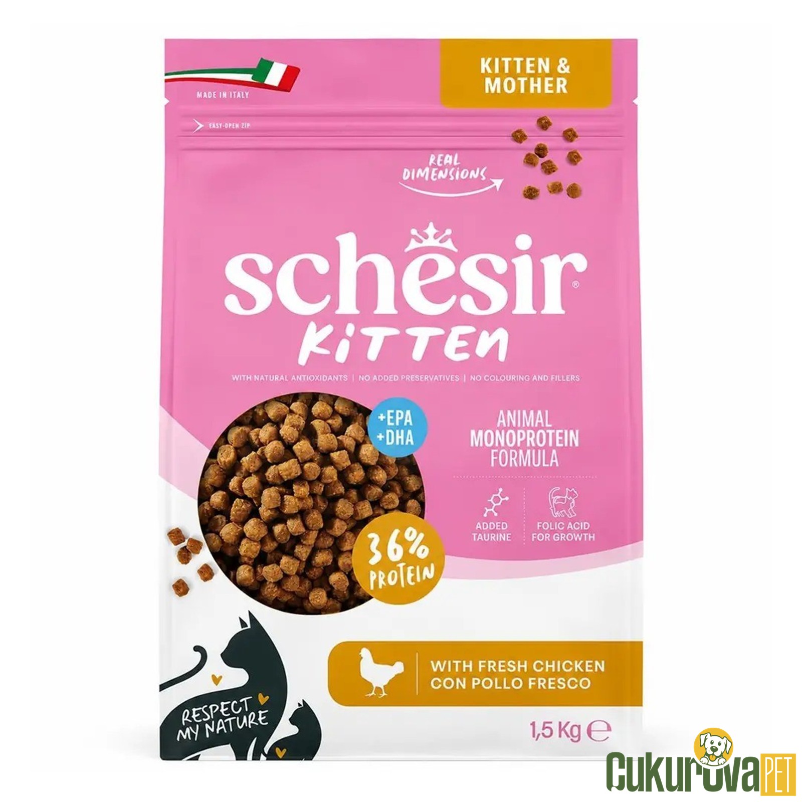 Schesir Kitten Tavuklu Yavru Kedi Maması 1.5 Kg