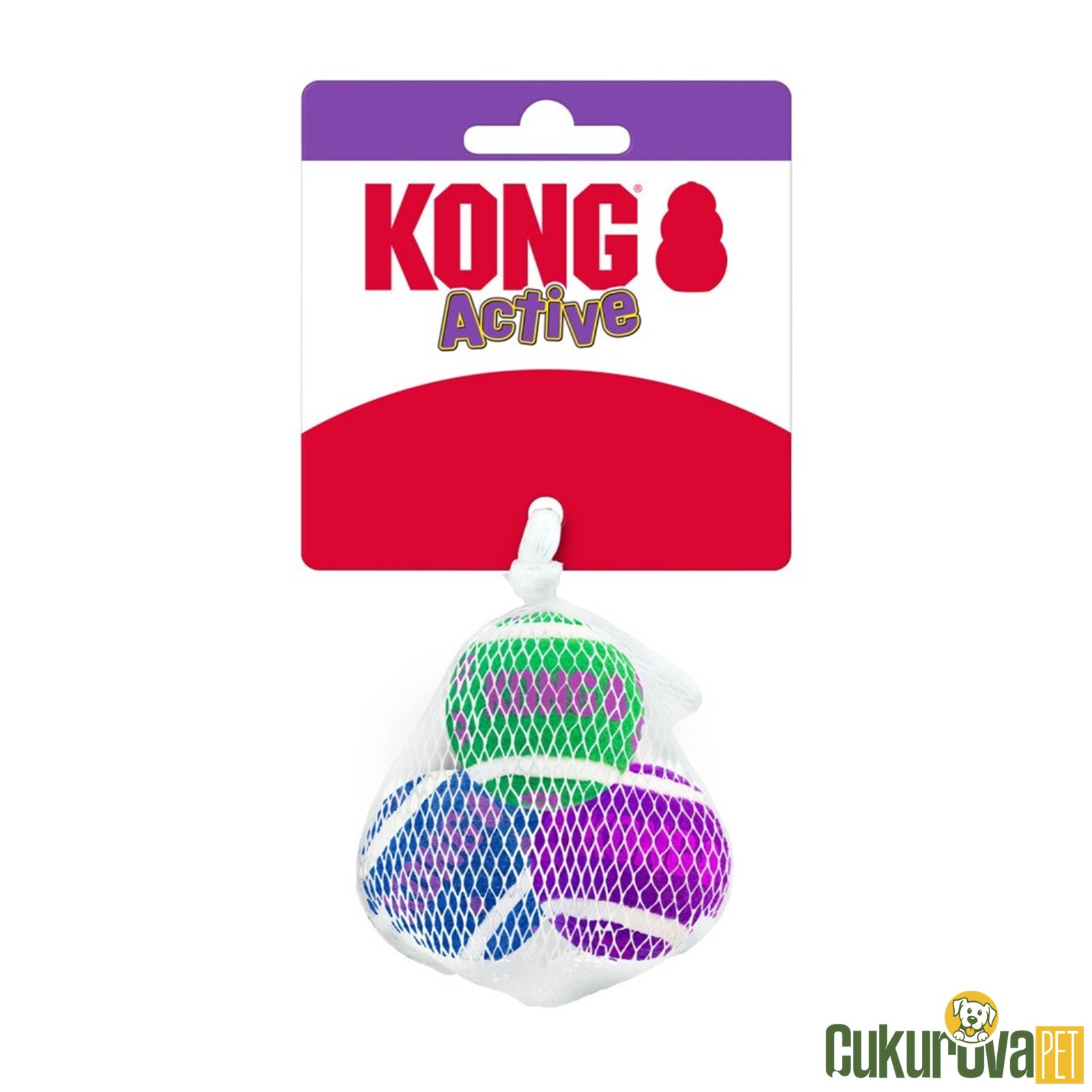 Kong Active Zilli Top Tenis Kedi Oyuncağı 3.5 Cm - 3 Adet