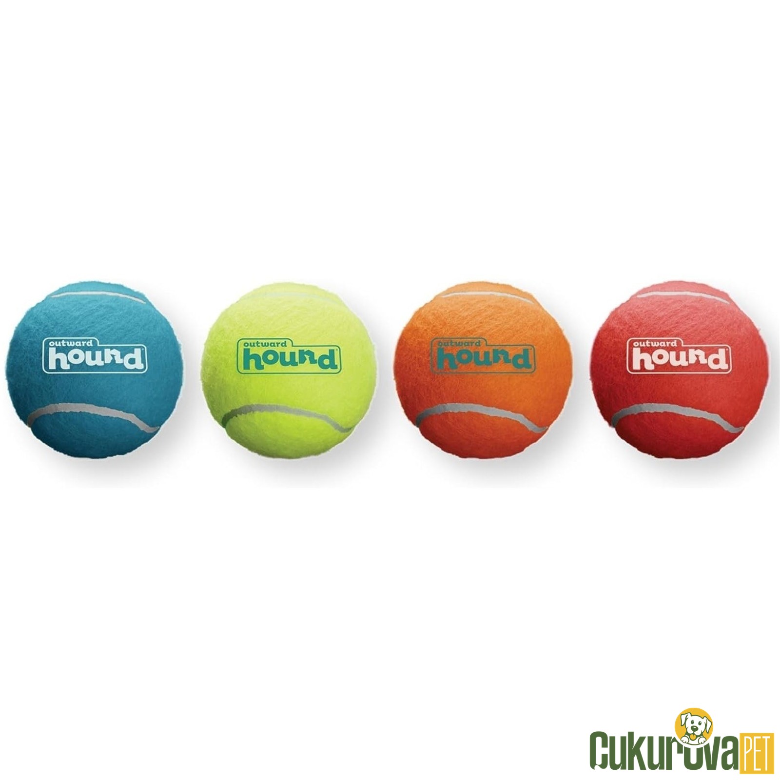 Outward Hound Squeaker Ballz Sesli Tenis Topu Köpek Oyuncağı 3.8 Cm / 4 Adet