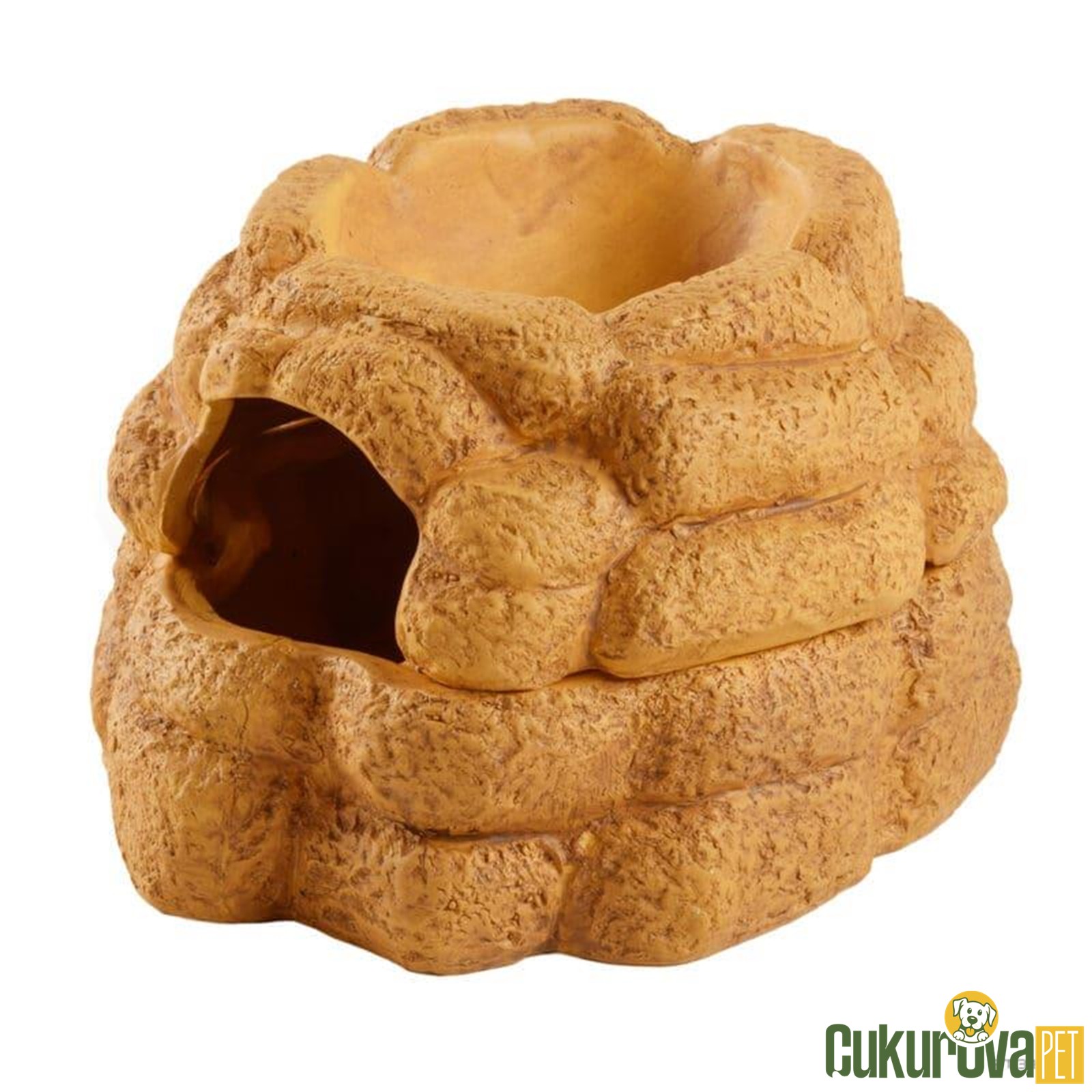 Exo Terra Big Rock Sürüngen Yuvası Ve Su Kabı M - 11 x 15 x 18 Cm