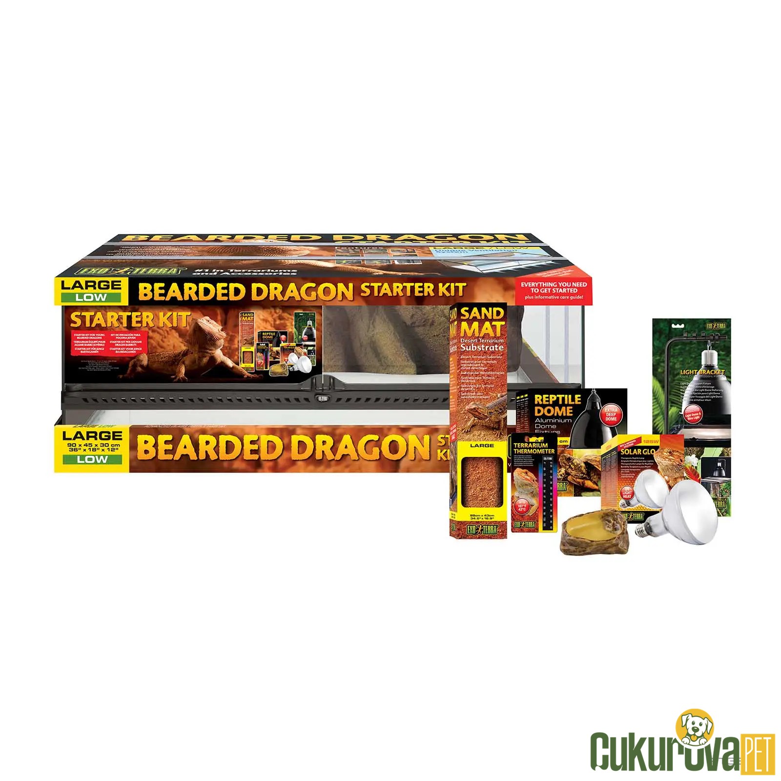 Exo Terra Bearded Dragon Starter Teraryum Kit L - 90 x 45 x 30 Cm