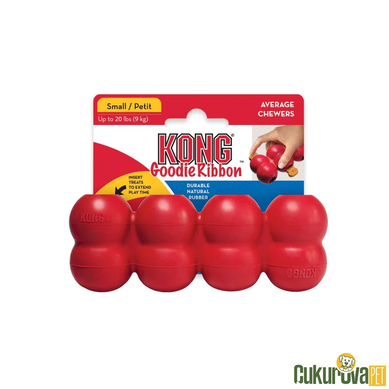 Kong Goodie Ribbon Ödül Hazneli Köpek Oyuncağı Kırmızı - M / 17.7 Cm