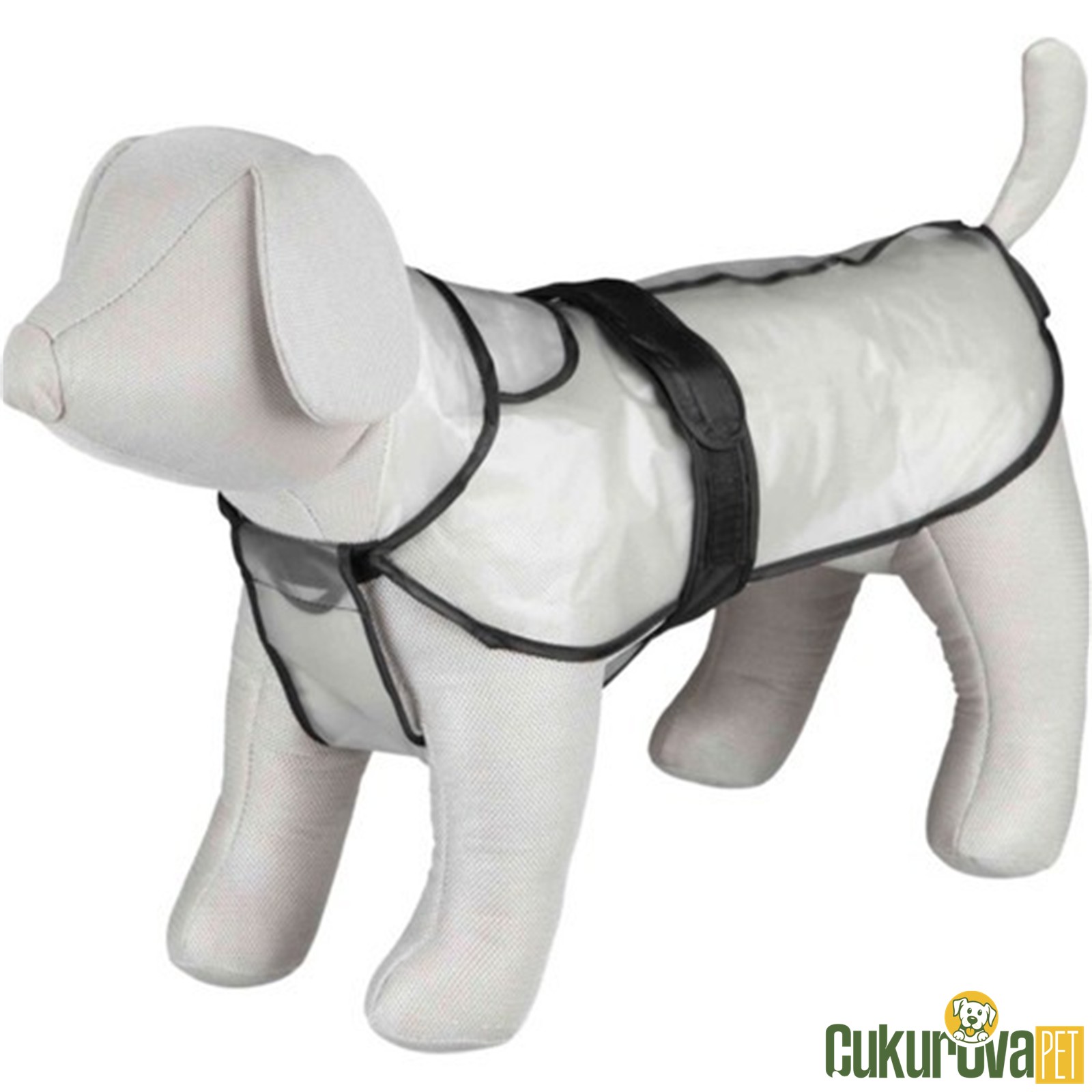 Trixie Köpek Yağmurluk Transparan Şeffaf Si̇yah Bi̇yeli̇ S - 42 Cm