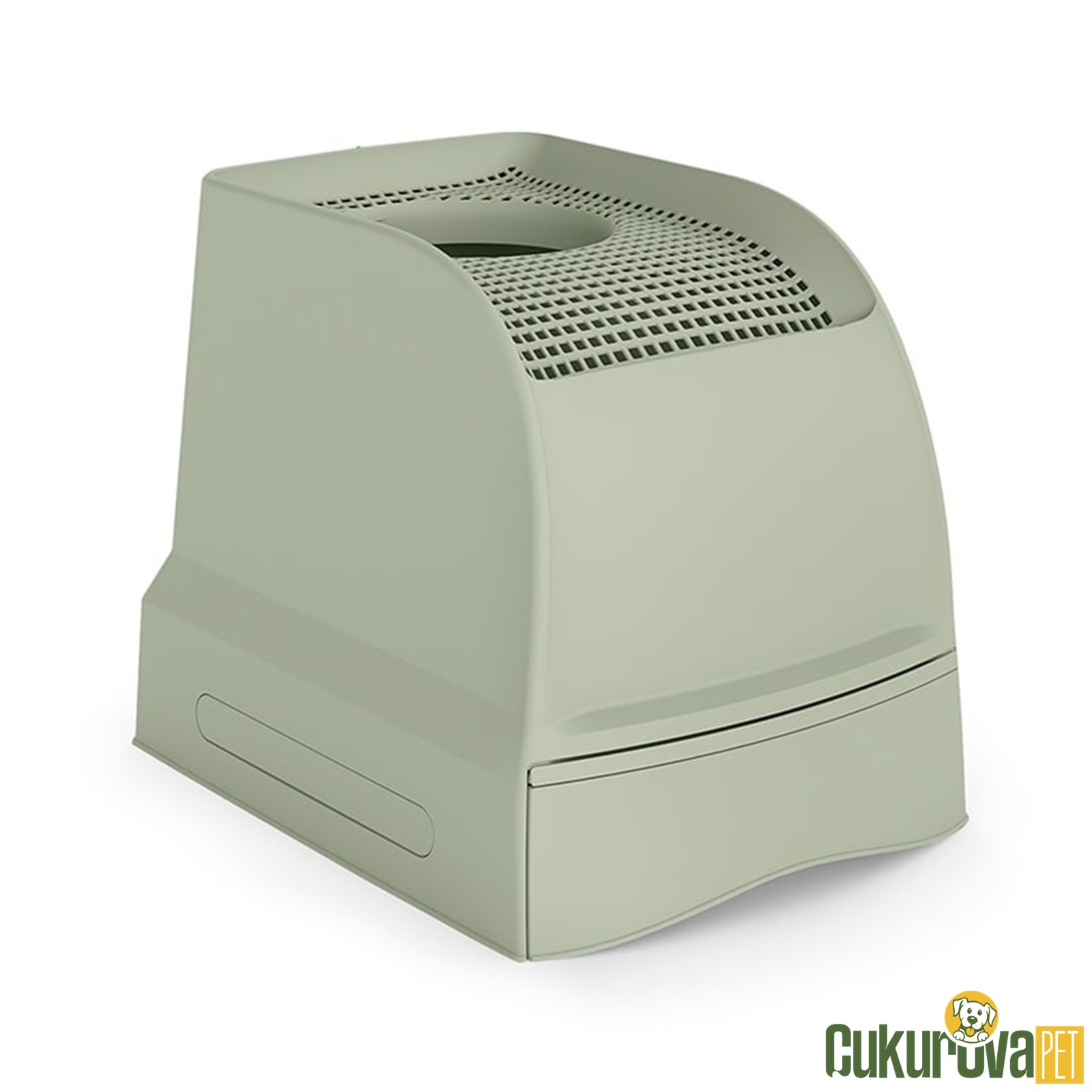 Imac Frida Üstten Girmeli Çekmeceli Kapalı Kedi Tuvaleti - Yeşil