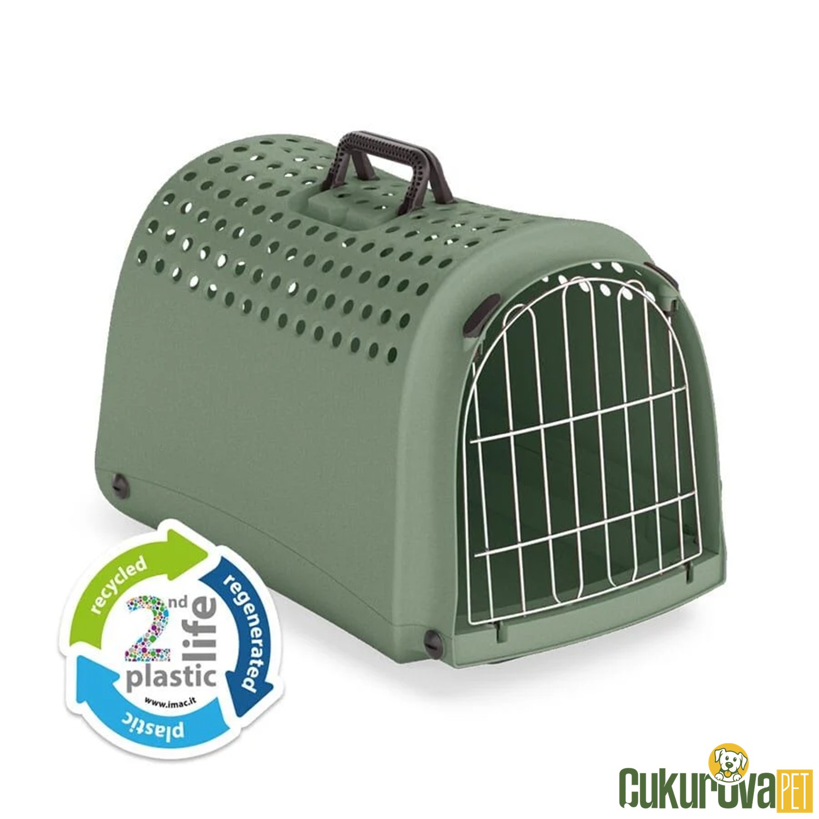 Imac Kedi & Köpek Taşıma Kafesi Linus Second Life - Yeşil - 52.5 x 32 x 34.5 Cm