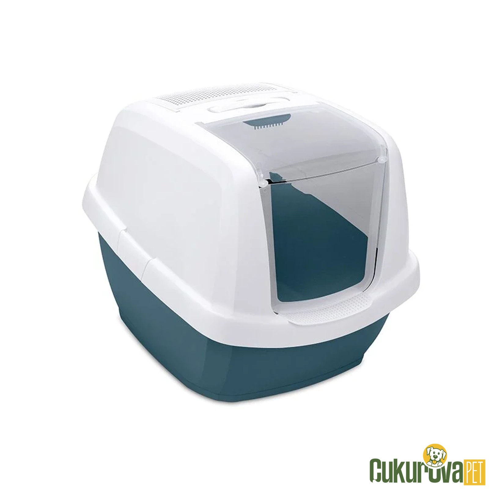 Imac Maddy Junior Kapalı Kedi Tuvaleti - Petrol Mavisi - 57 x 43 x 41 Cm