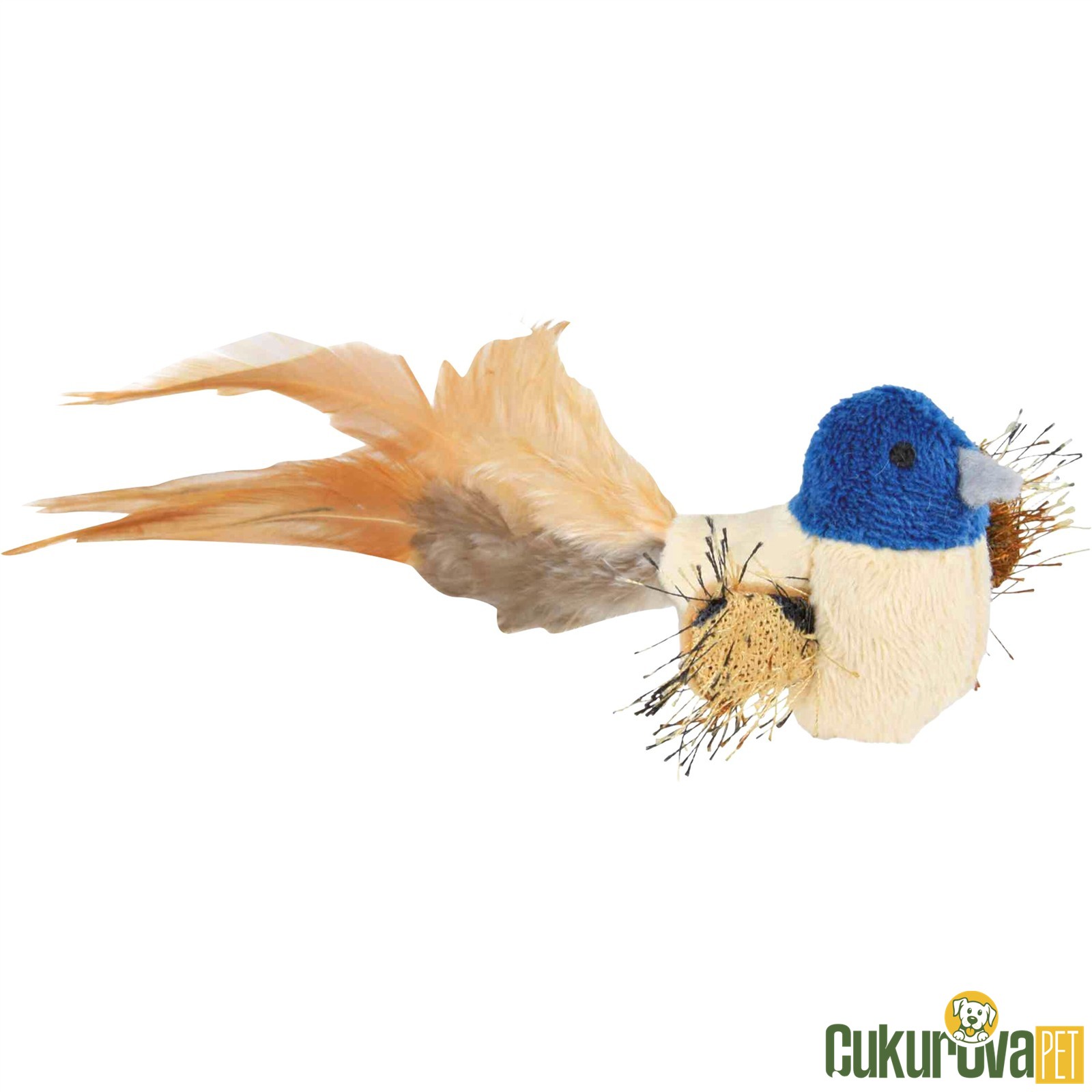 Trixie Kedi Oyuncağı Peluş Tüy Kuyruklu Kuş 8 Cm