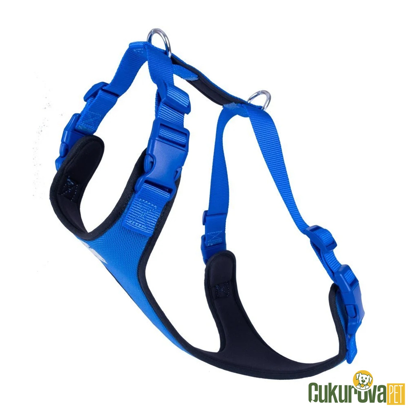 Doggie Havalı Dokumadan El Yapımı Köpek Göğüs Tasması Xl - 2.5 x 65 - 75 Cm - Royal Mavi