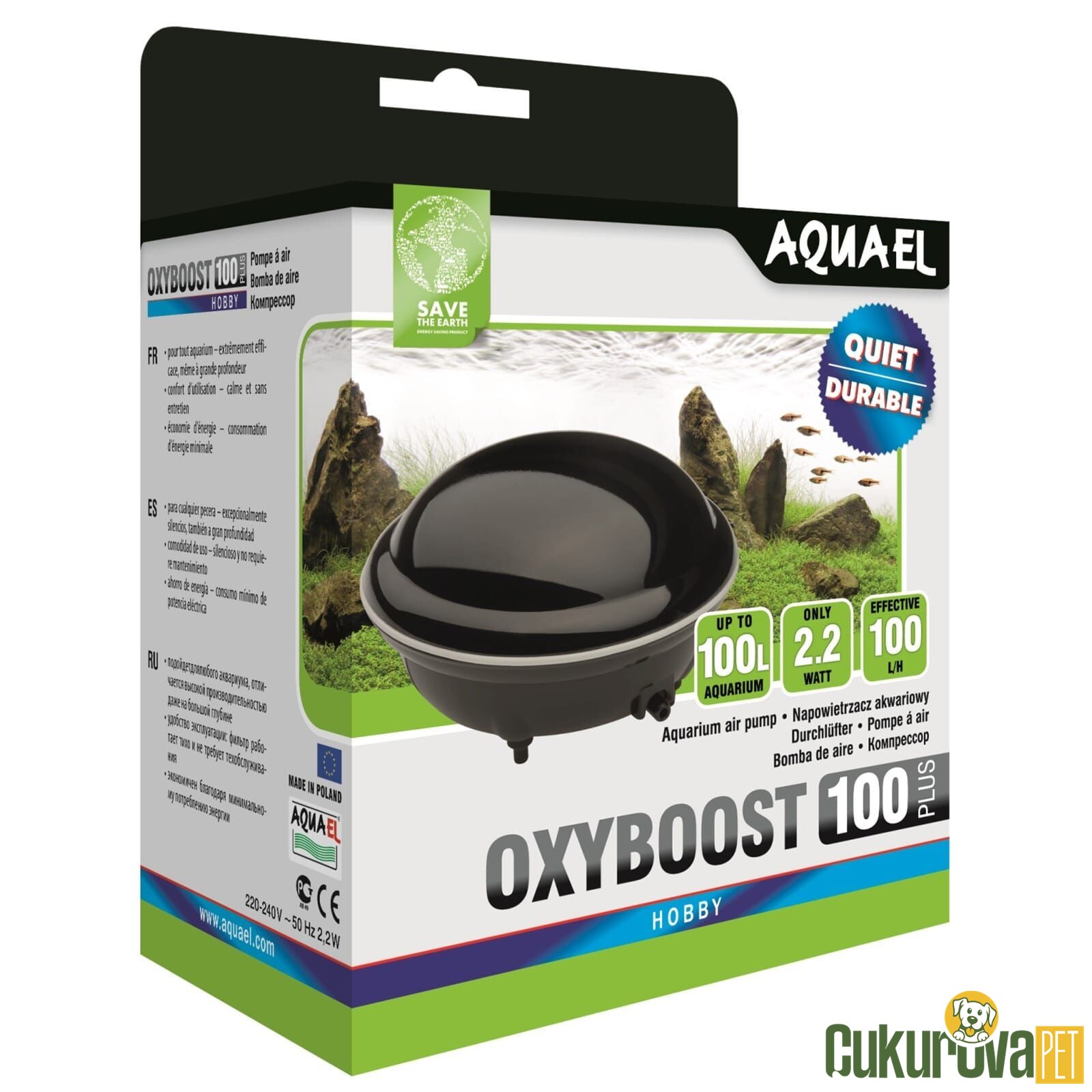 Aquael Oxyboost Ap - 100 Plus Tek Çıkışlı Hava Motoru 2.2 W