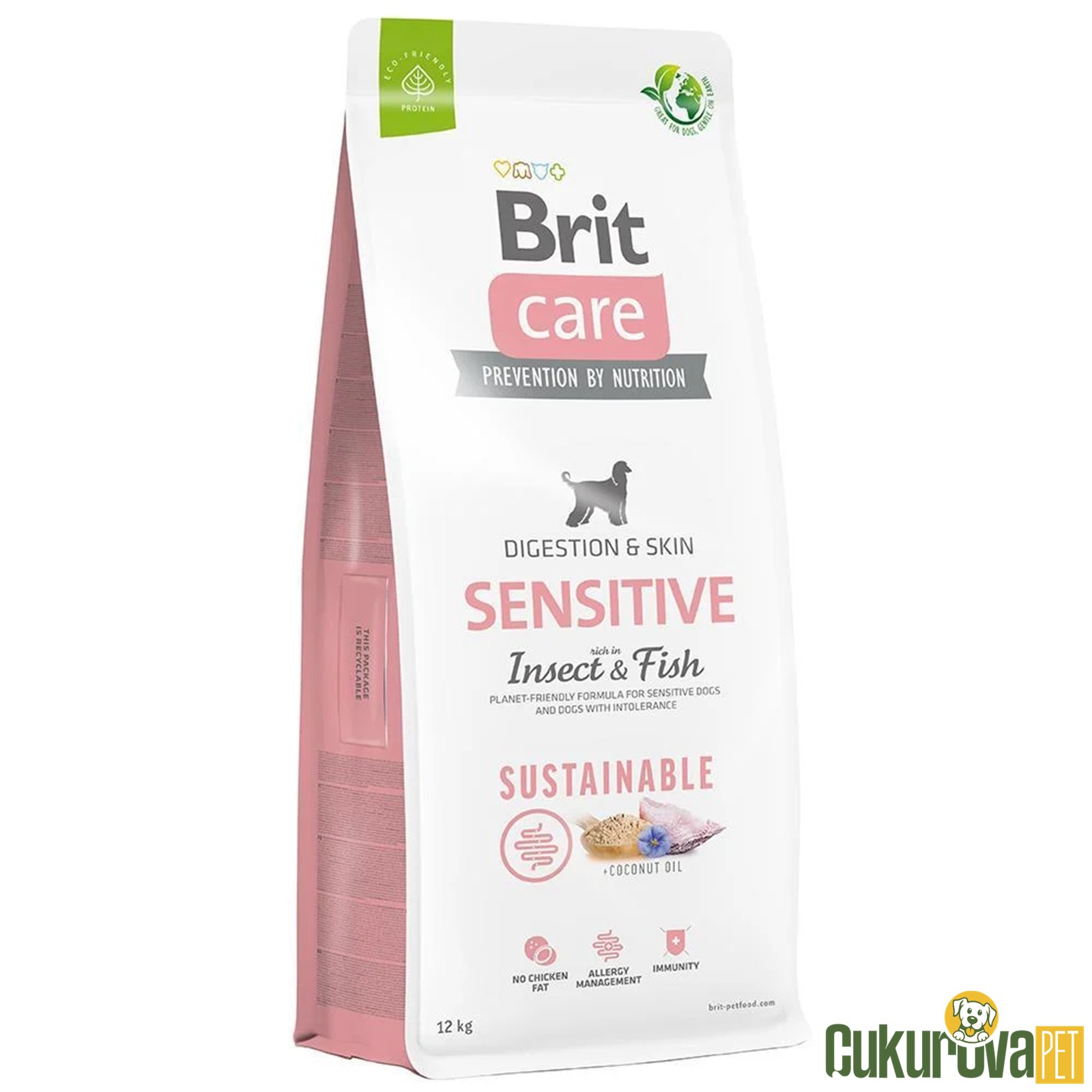 Brit Care Digestion & Skin Sensitive Balıklı Ve Larva Proteinli Yetişkin Köpek Maması 12 Kg
