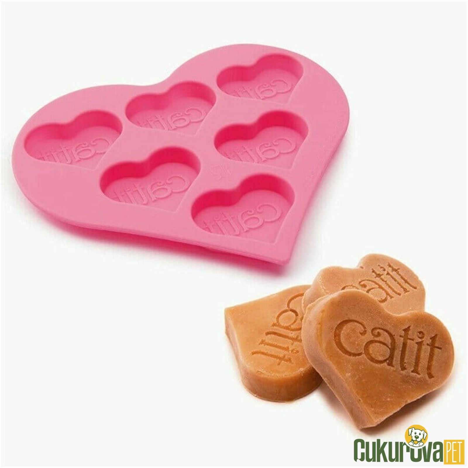 Catit Kalp Şekli̇nde Sivi Ödül Dondurma Kabı 13 x 15 x 1 Cm
