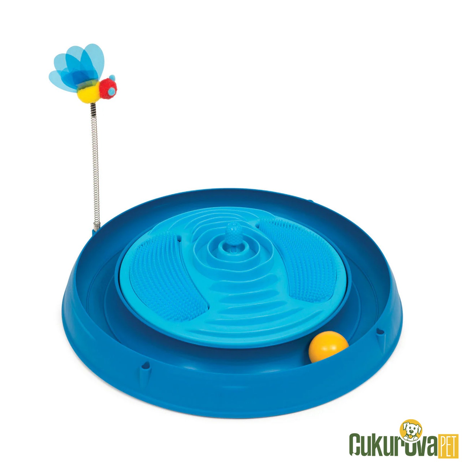 Catit Play Kedi̇ Otlu Plastik Çember Kedi̇ Top Oyuncağı 40 Cm - Mavi̇