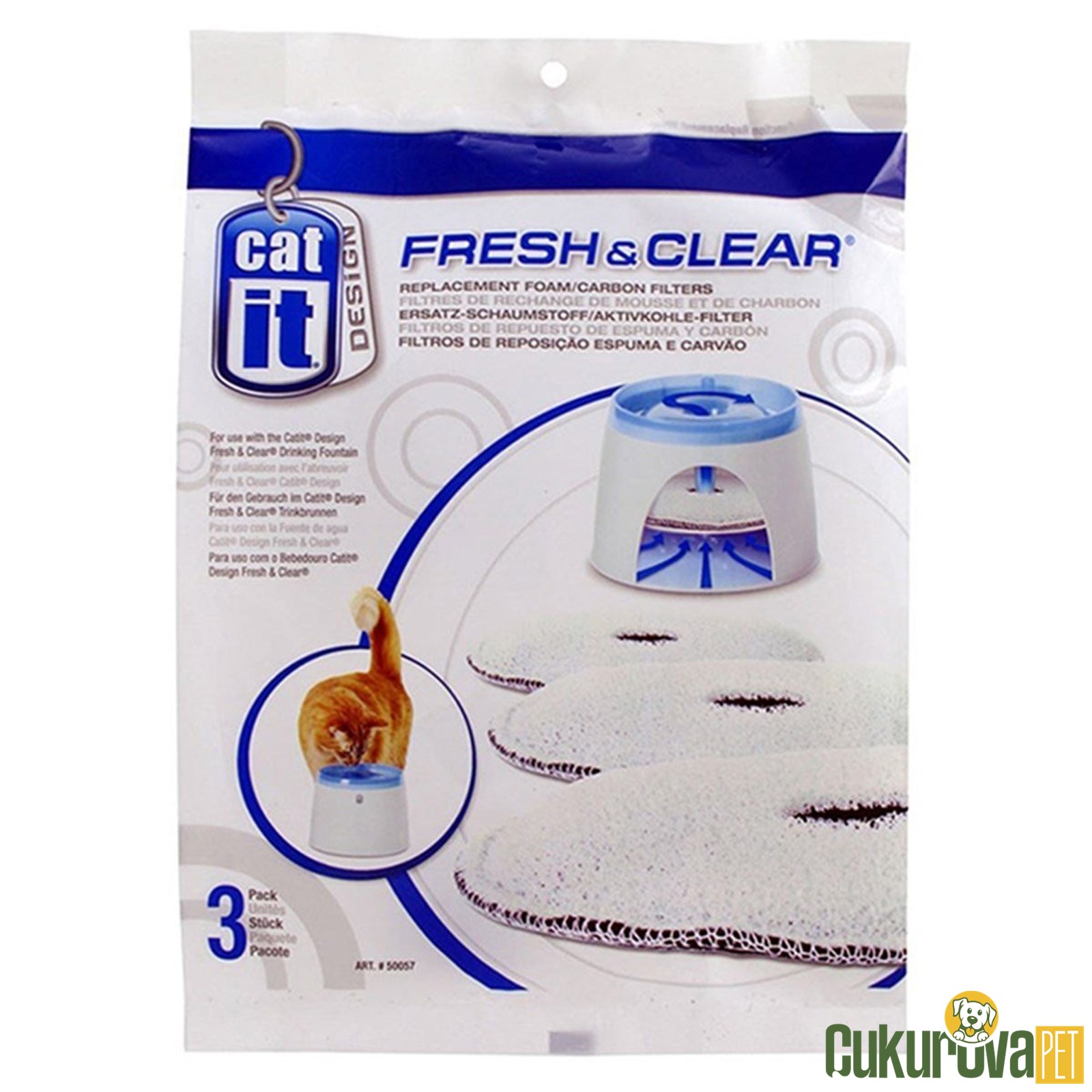 Catit Fresh Clear Otomati̇k Su Kabı Yedek Fi̇ltresi̇ 3'lü