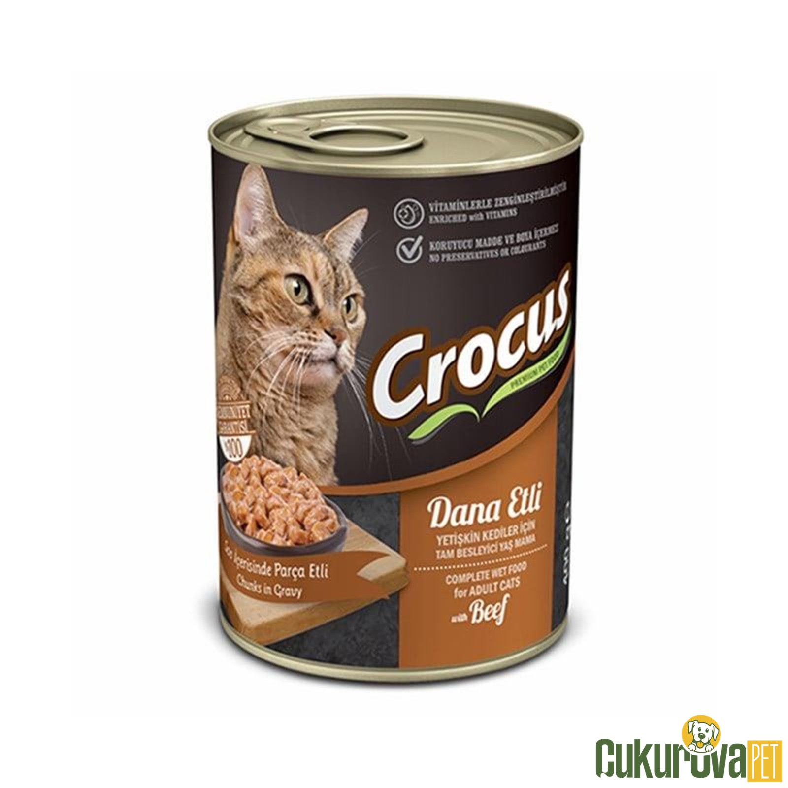 Crocus Sos İçinde Parça Dana Etli Yetişkin Kedi Konservesi 400 Gr